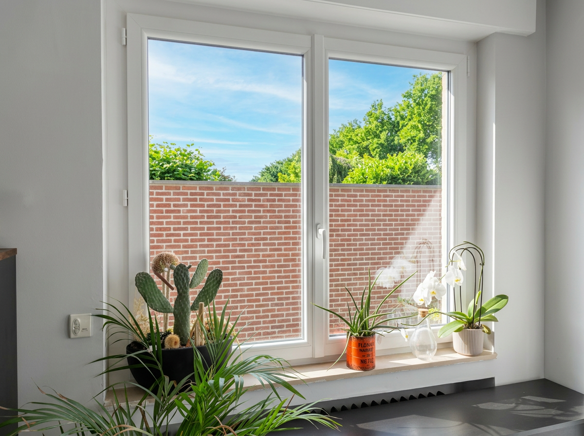 Pose fenêtre PVC blanc oscillo-battante double vitrage acoustique à Wattrelos